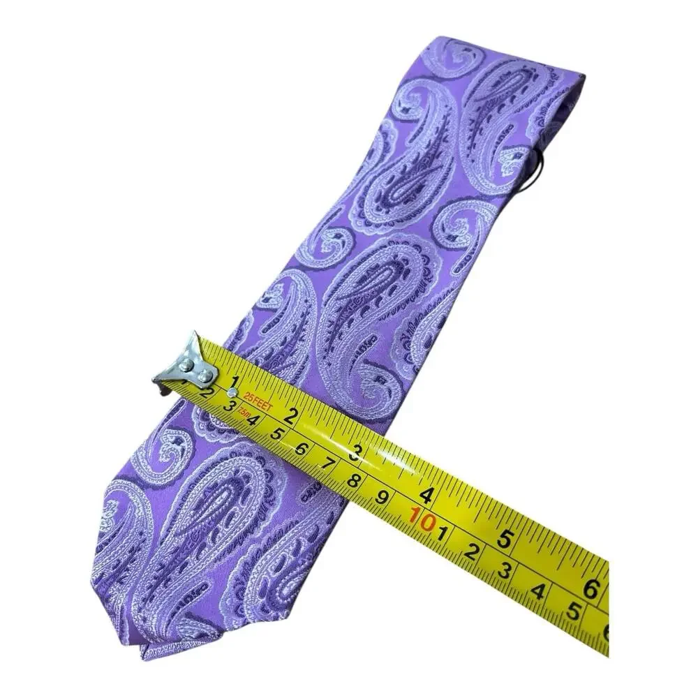 Hugo Boss 100% Silk Men's Tie Necktie Purple Paisley Made in Italy $98 NWT